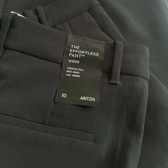 NWT💕 Aritzia The Effortless Pant *Wider Crepette™ - Black SZ 10 - Picture 4 of 6